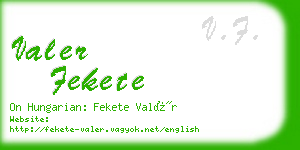 valer fekete business card